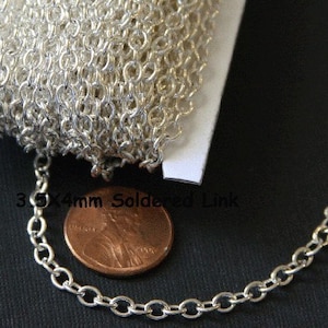 100 ft spool  Silver plated round cable chain 4X5mm - Soldered Links, silver bulk chain, brass bulk chain