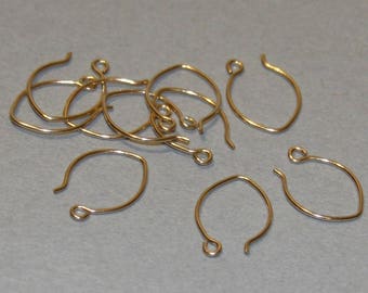 10 pcs  gold filled leaf earwire 18X12mm - 22 gauge  Made in USA