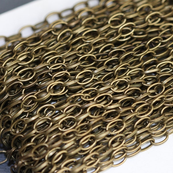 10ft antique brass finished drawn cable chain 6x3.5mm