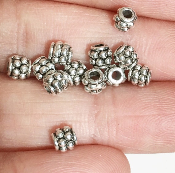 30 Pezzi Di Perline Distanziatrici In Metallo Color Argento Antico - Foto 3
