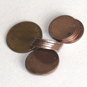 25 pcs  Antique copper coin disc 15mm 1mm thick