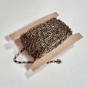 32 Fuß Spule Antiqued Messing Lange und Kurze Kette 4 x 2 mm - Gelötete Glieder