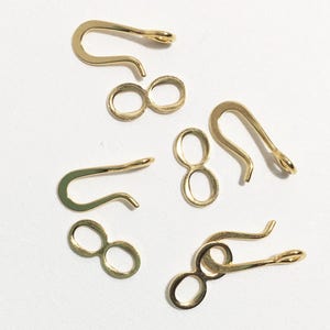 100 pcs gold-plated flat hook-and-eye clasp 19X6mm
