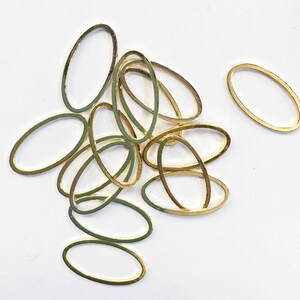 Bulk 500 Gold color brass oval links 16X8X1mm closed links