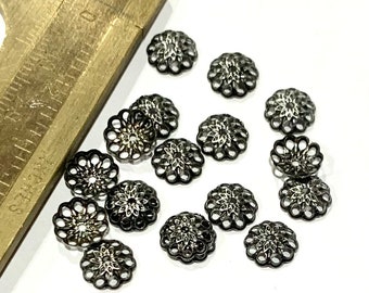 144 PCs  Antique silver filigree beads cap 9mm