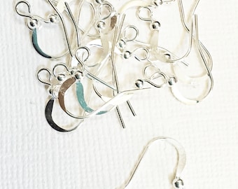 100  pcs  silver plated  fishhook ear wire  with ball 17x0.7mm