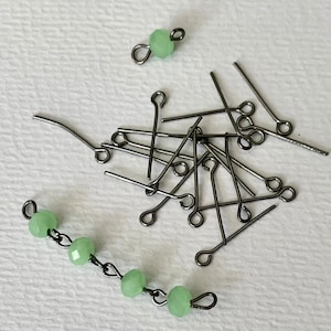 Bulk 500 Gunmetal finished Steel eye pins 20mm long  21 gauge