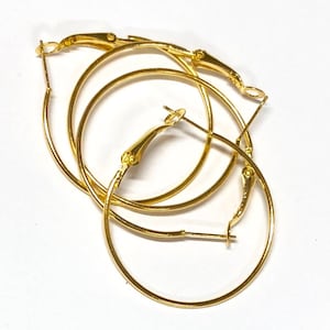 20 pcs  Gold plated steel Earrings Hook 35mm