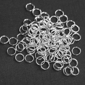 100 pcs  silver plated split rings 6mm