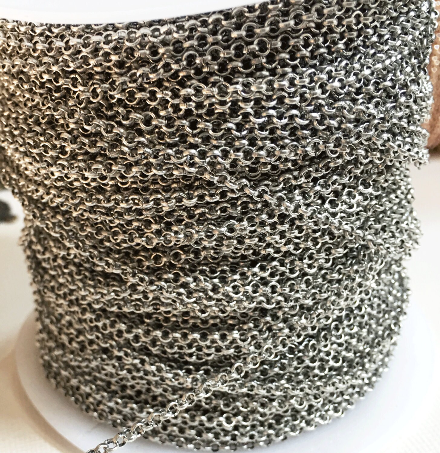Rollo Chain Vector 10 Ft Antique Silver Rollo Chain: 2mm Open Link Bulk Chain - Etsy