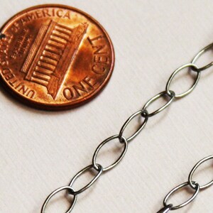10ft  Gunmetal plated oval cable chain 7x3.9mm - Soldered Links