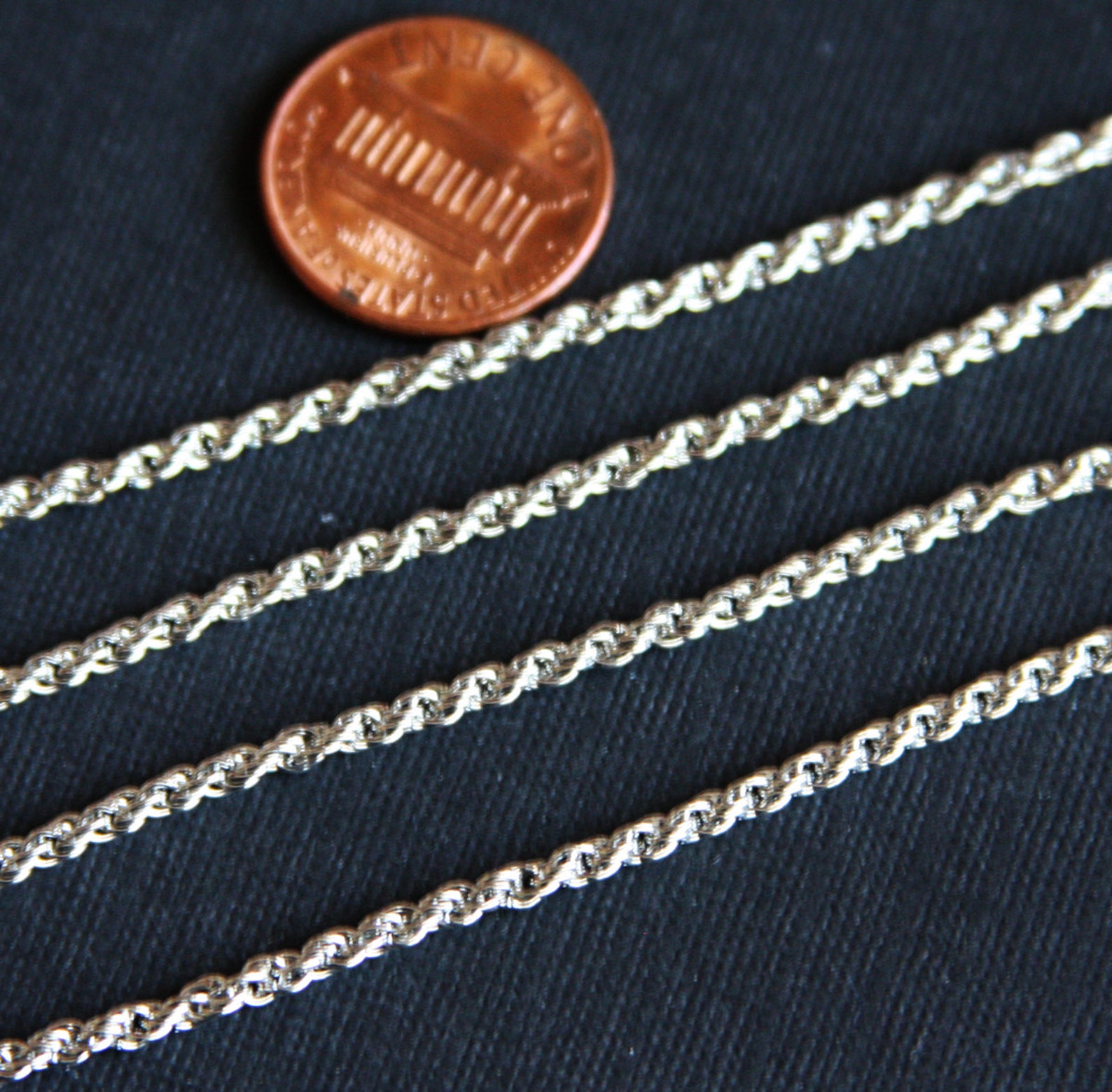 15 Ft Antique Silver Plated Rope Chain 2.5x3mm Etsy