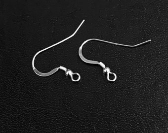 10 pairs  Sterling Silver 0.925 French Hook Earwire with Ball and Coil