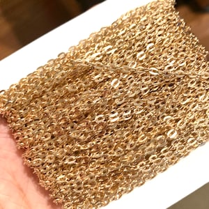 45 ft Light Gold Flat Cable Chain 4x3mm - Unsoldered