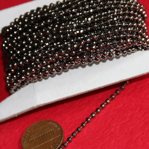 10 ft   high quality Gunmetal faceted ball chain 2.4mm