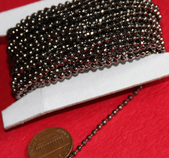 25ft Spool Silver Plated 2.4mm Faceted Ball Chain - Foto 7