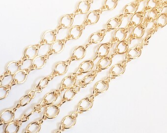 Light Gold Figure 8 Chain, Gold Plated Steel, 15ft