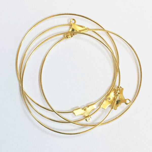 20 pcs  Gold color brass beading hoop 40mm