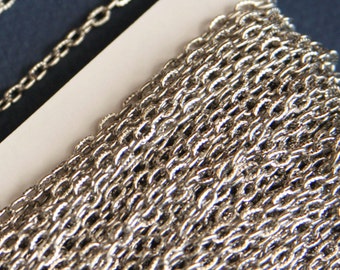 15 ft Antiqued Silber Farbe Textur Kabelkette 3 x 5 mm - ungelötet