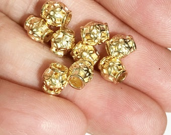 Bulk 300 pcs light gold Drum spacer beads 6x5.5mm,  Barrel spacer beads, metal spacer beads