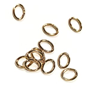 100 PCs Gold color oval jump rings 22 gauge 7X5mm