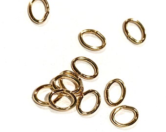 100 pcs -------------- Gold color oval jumpring 22 gauge 7X5mm