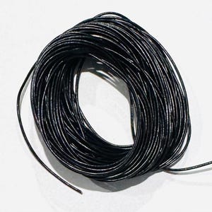 3 m Lederkordel für Halskette oder Armband schwarz 1.00 mm