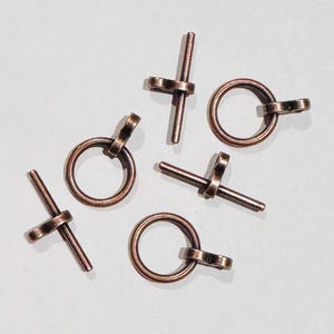 20 sets of Antiqued Copper finished Toggle clasps