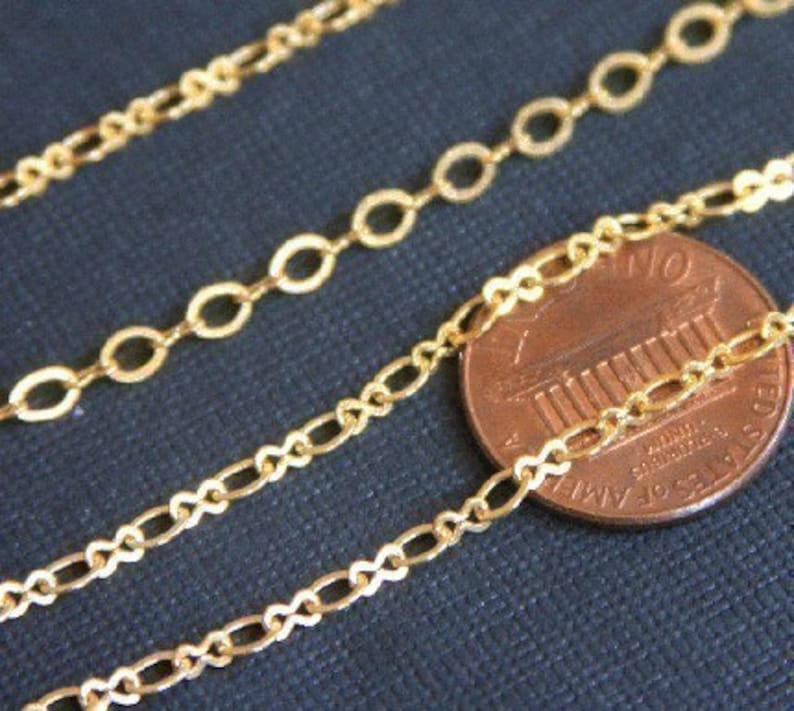 100 ft spool Gold Plated Chain Figure 8 Connector Chain 2.9X 3.3mm links 1