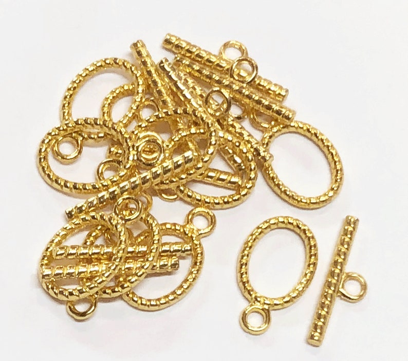 Bulk 50 Sets Gold Oval Twisted Toggle Clasps 21x13mm Gold Etsy