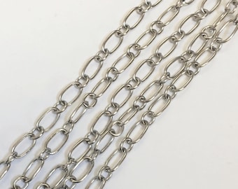 10 ft Antique Silver Chain: 5x9mm Open Link Bulk Chain