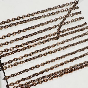 15 ft  Antiqued Copper over iron flat cable chain 2X3mm - unsoldered