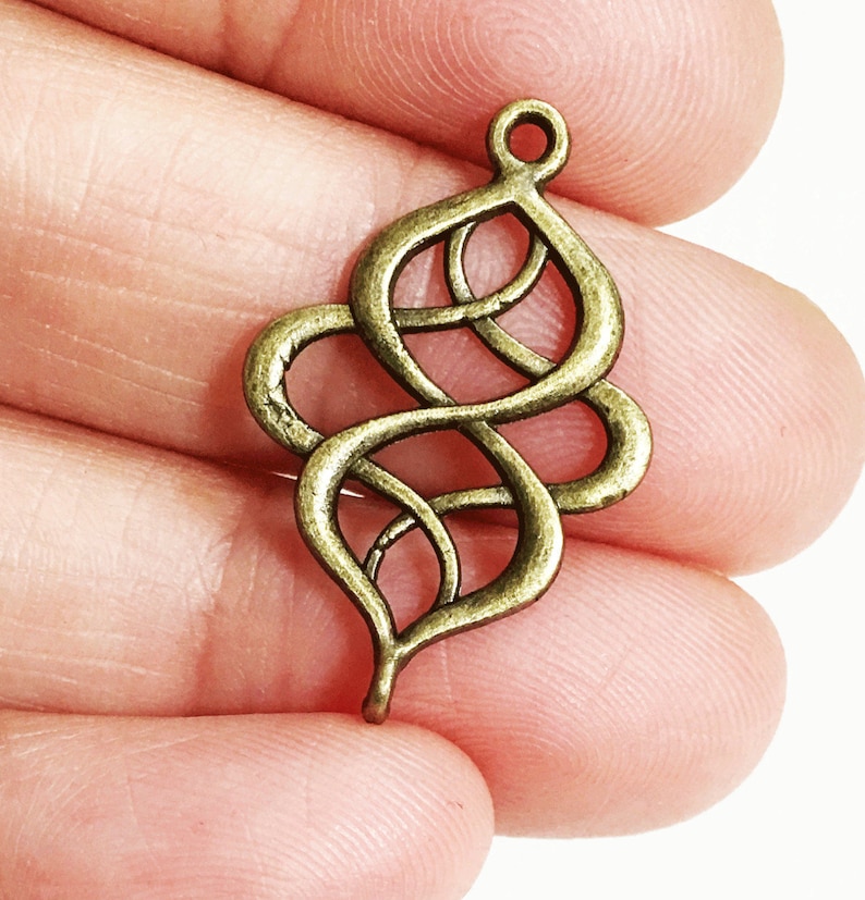 antique brass finished connector bronze connector links Bulk 60 pcs Antique bronze Swirl connector 28x18mm