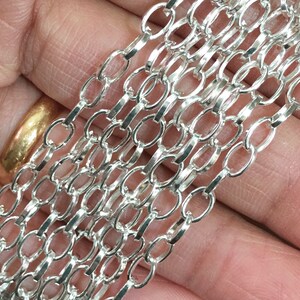 Spring special 10 ft Silver plated drawn cable chain 6x3.5mm, Bulk Silver chain, image 3
