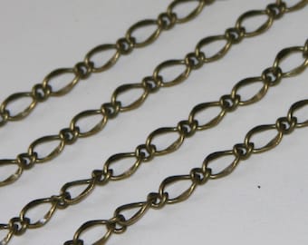 10 ft  Antiqued brass high quality hammered soldered link chain 5X8mm links