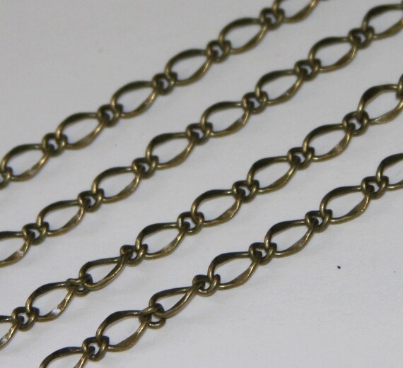10 ft of Antiqued brass high quality hammered soldered link Etsy