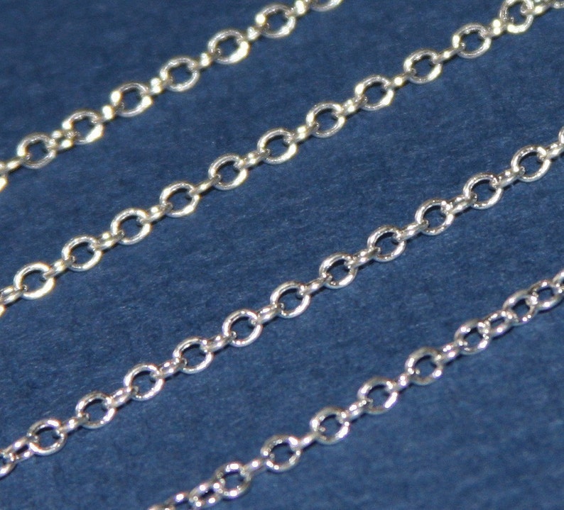 32 Ft Spool Silver Chain Plated Over Brass Round Cable Chain Etsy
