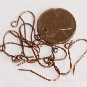 100 PCs antiqued copper earrings hook 20X11mm