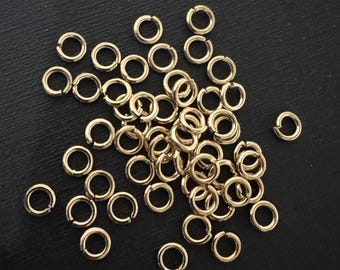 200 Gold Plated Jump Rings: Brass Jewelry Supplies (4mm)