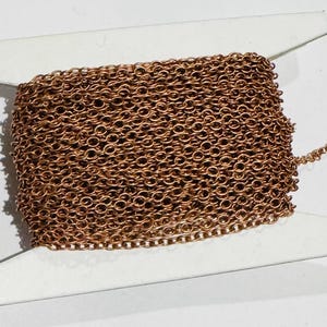 100 ft spool Antiqued Copper plated Brass round cable chain 2X2.5mm