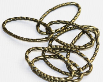 20 pcs  Antiqued brass hammered Oval  Links 30X17mm