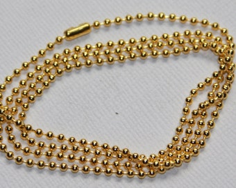5 strands  24 inch gold plated ball chain with connector  1.8mm