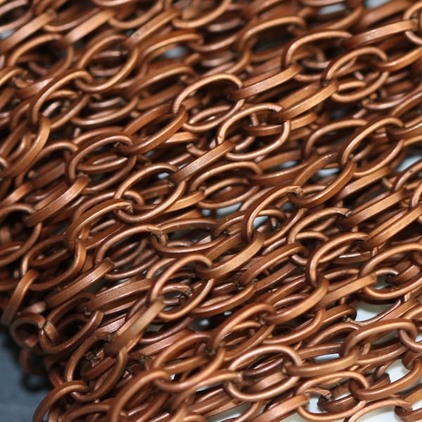 10ft antique copper finished drawn cable chain 6x3.5mm
