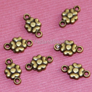 50 pcs  antique brass flower link 10x5mm