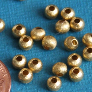 50 Anitqued Copper round Brush Beads 8mm 
