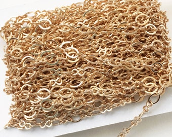Light Gold Figure 8 Chain: Brass Bulk Chain Spool (32 ft)