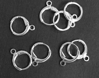 Bulk 500 pcs  Silver plated round  leverback earwire 12mm, bulk silver leverback earring hook