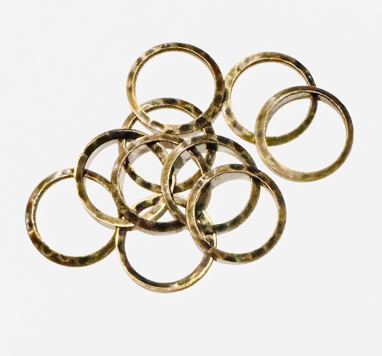 15 Eslabones Circulares Martillados, Bañados En Oro - Tamaño 16 Mm, Ideales Para Joyería Y Manualidades