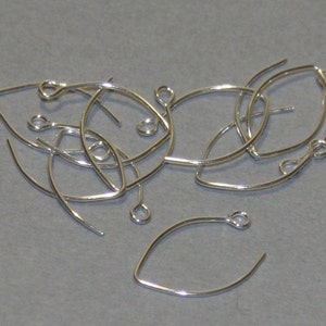 20 pcs  Sterling silver leaf earwire 13X11mm - 22 gauge Made in USA