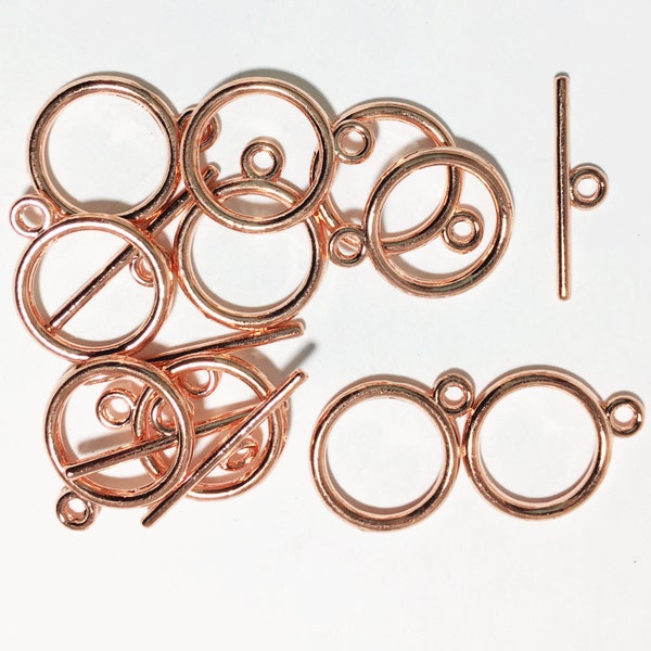 50 sets of Rose Gold finished smooth Toggle clasps, bulk toggle clasp
